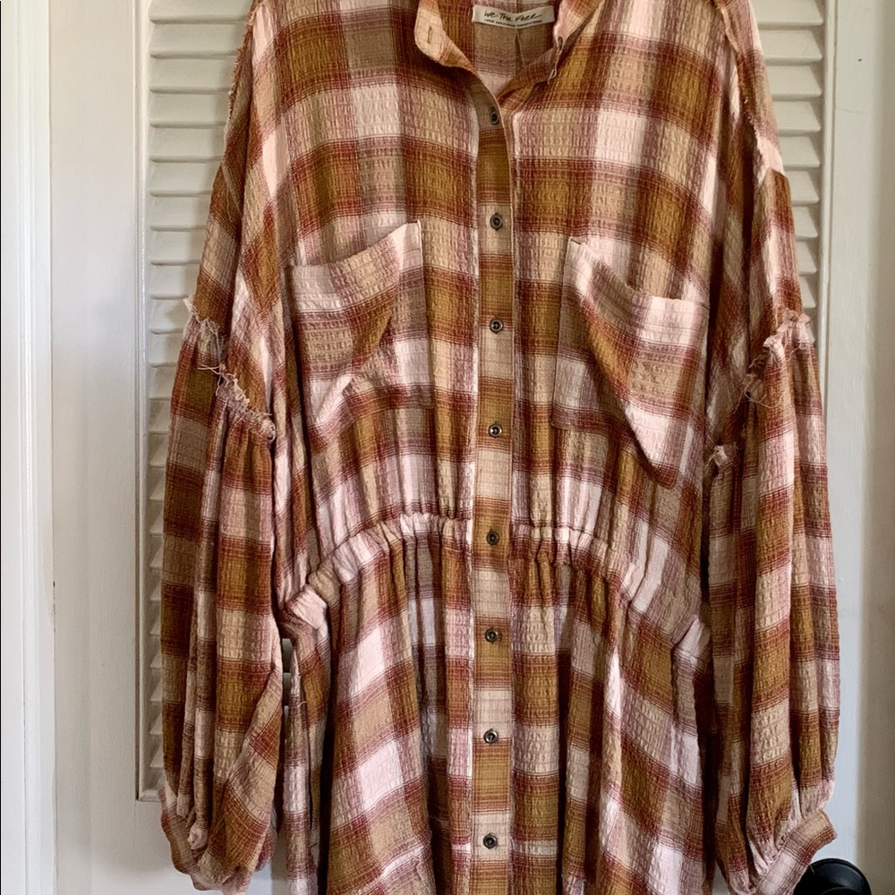 Free People By The Way Plaid Mini Dress